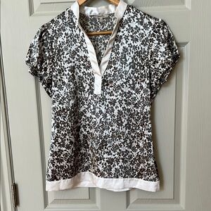 5-Floral Black and White Women's Top